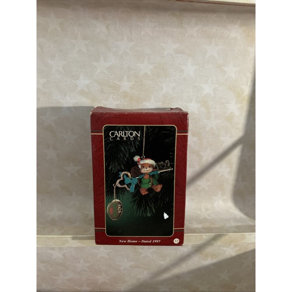 Carlton Cards 1997 Squirrel w/ Key Christmas Ornament with Box